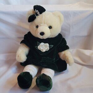 MTY International 22" Teddy Bear Green Velvet Dress Plush Stuffed Animal Toy